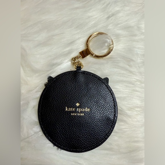 Kate Spade Brighton Lane Dani Black Cat Furry Kechain - Picture 2 of 2